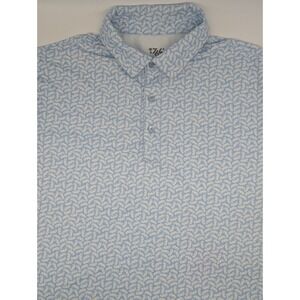 1764 Golf Baby Blue‎ Motorcycle All Over Print Performance Golf Polo Mens Large